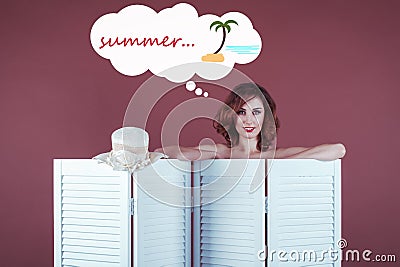 Beautiful woman waiting for summer Stock Photo