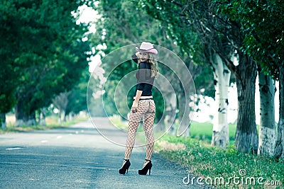 https://thumbs.dreamstime.com/x/beautiful-woman-walking-country-road-elegant-37414168.jpg