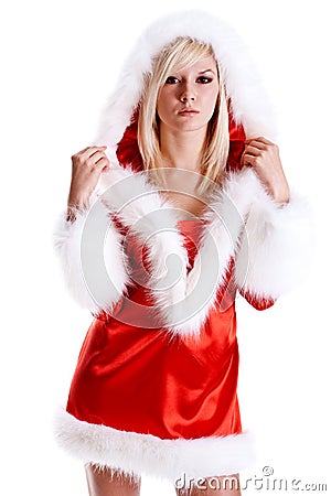 Beautiful woman wearing santa claus clothes Stock Photo