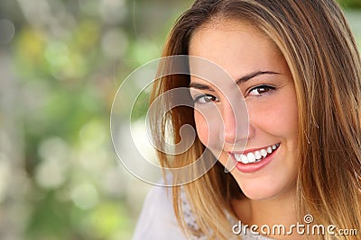 Beautiful woman with a whiten perfect smile Stock Photo