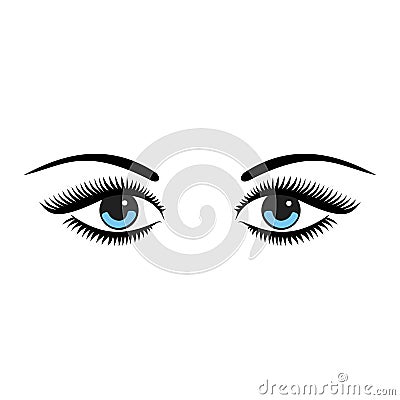 Beautiful women blue eyes with make up Stock Photo