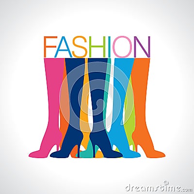 Beautiful women legs wearing high-heeled shoes vector illustration Vector Illustration