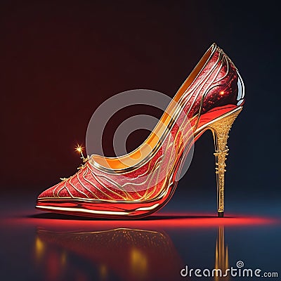 beautiful women shoes nein art illustration, generative Ai art. Cartoon Illustration