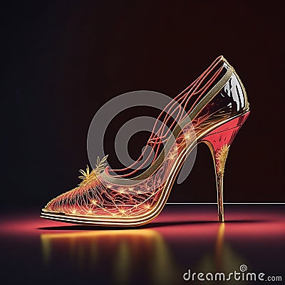 beautiful women shoes nein art illustration, generative Ai art Cartoon Illustration