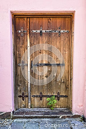 Beautiful wooden door in Romania Stock Photo