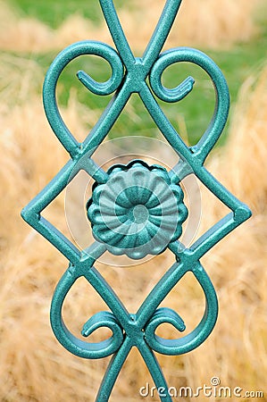 Beautiful wrought fence. Image of a decorative cast iron fence. metal fence. beautiful fence with artistic forging Stock Photo