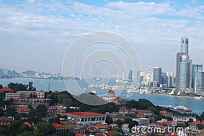 Beautiful xiamen skyline scenery of Fujian Province Stock Photo