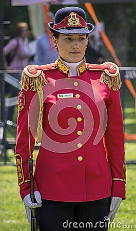 Beautiful young army woman Editorial Stock Photo