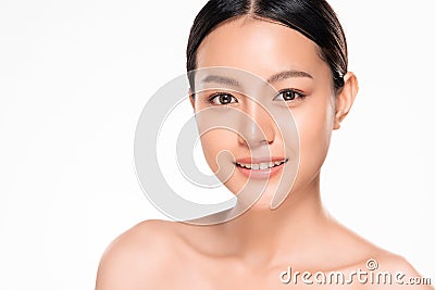 Beautiful Young asian Woman with Clean Fresh Skin Stock Photo