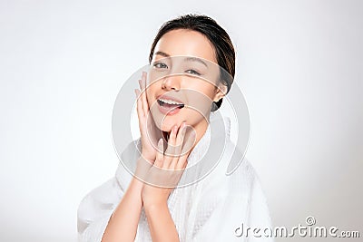 Beautiful Young asian Woman with Clean Fresh Skin Stock Photo