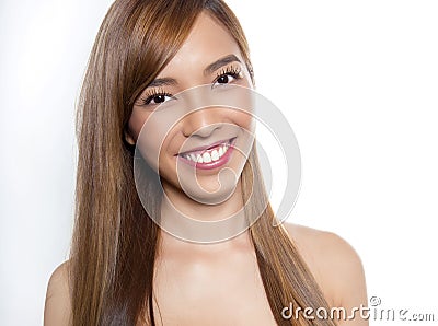 Beautiful young asian woman with flawless skin Stock Photo