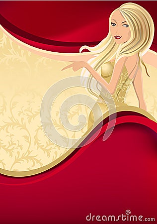 Beautiful young blond Vector Illustration