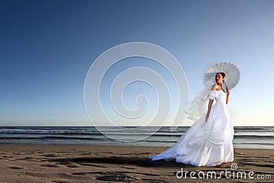 Beautiful Young Bride on her Wedding Day Stock Photo