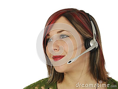 Beautiful Young Customer Service Rep Stock Photo