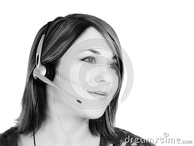 Beautiful Young Customer Service Rep Stock Photo