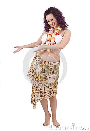 Beautiful young hawaiian woman isolated Stock Photo