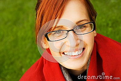 Beautiful young redhead woman Stock Photo