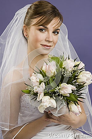 Beautiful young woman bride Stock Photo