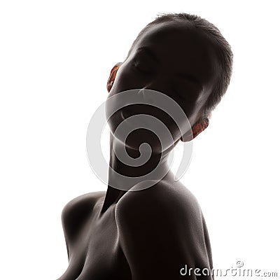Beautiful young woman with clean fresh skin Stock Photo