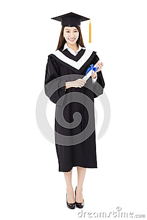 Beautiful young woman college graduate portrait Stock Photo