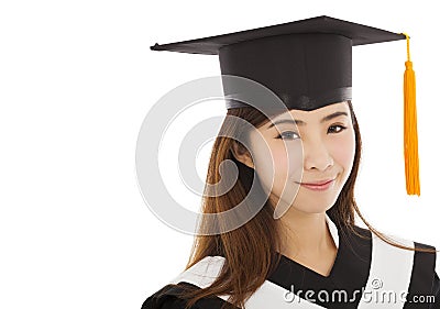 Beautiful young woman college graduation Stock Photo