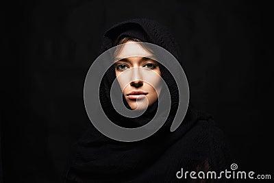 Beautiful young woman in hijab.fashion muslim style girl Stock Photo