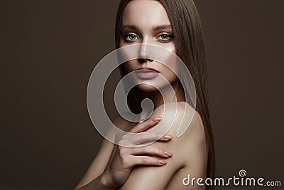 Beautiful young woman. sensual girl with beautiful make-up Stock Photo