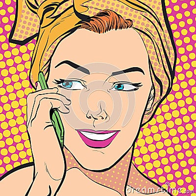 Beautiful young woman with towel on her head. Vector Illustration