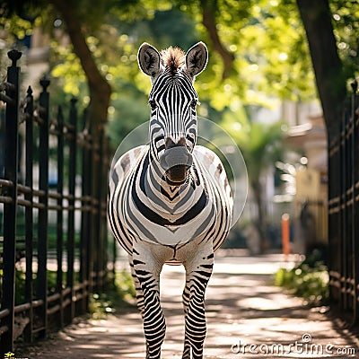 Beautiful Zebra in the oldest Zoo in Vietnam in Ho Chi Minh City AZ Made With Generative AI illustration Cartoon Illustration