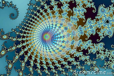 Beautiful zoom into the infinite mathematical mandelbrot set fractal Stock Photo