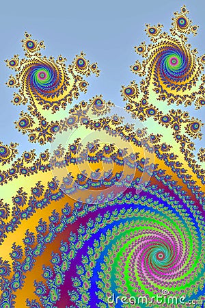 Beautiful zoom into the infinite mathematical mandelbrot set fractal Stock Photo