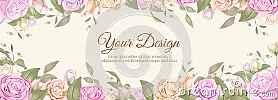 Beautifull and elegant wedding banner background vector design Vector Illustration