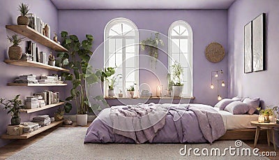 beautifull half white room interior design Stock Photo