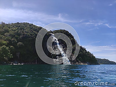 A beautifull Mursalla Waterfall at Sibolga Indonesia Stock Photo