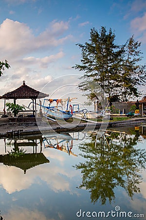 Lotus Lagoon, Candidasa, Bali island Editorial Stock Photo
