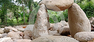 Beautifull rock formations in the river di Papua Stock Photo