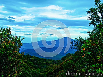 Beautifull scenery of tangkuban perahu Stock Photo