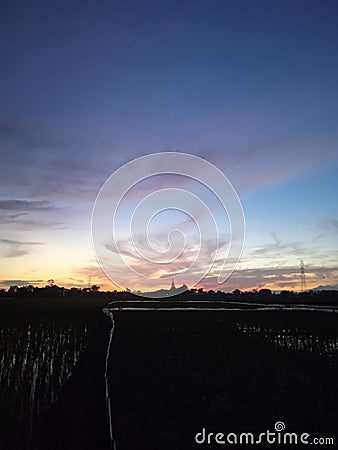 Beautifull sunrise view in field, best background Stock Photo