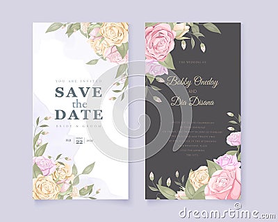 Beautifull wedding and engagement invitation design vector template Vector Illustration