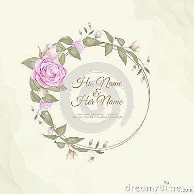 Beautifull wedding and engagement invitation design vector template Vector Illustration