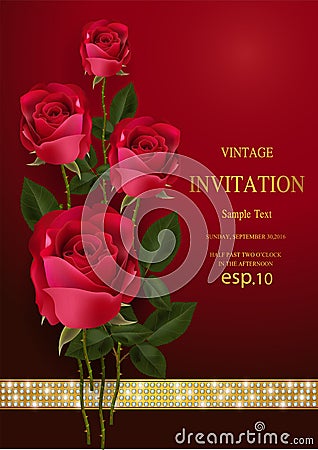 Beautifull Wedding Invitation Card Template Design. Vector Illustration