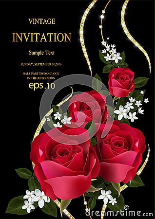 Beautifull Wedding Invitation Card Template Design. Vector Illustration