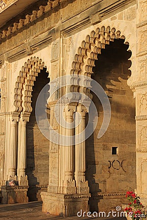 A beautifully carved arch way Stock Photo