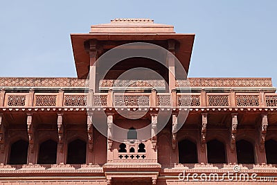 Beautifully carved upper level in Jhangir Palace Stock Photo