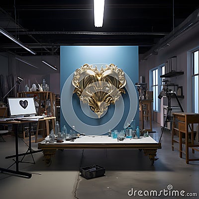 Beautifully crafted heart in a well-lit studio settin Stock Photo