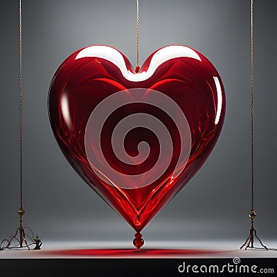 Beautifully crafted heart in a well-lit studio settin Stock Photo