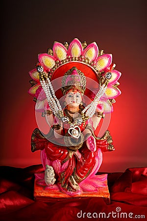 Beautifully Decorated Hindu Goddess Laxmi Statue / Idol Stock Photo