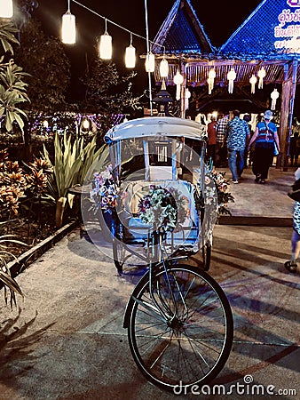 Beautifully decorated rickshaw Editorial Stock Photo