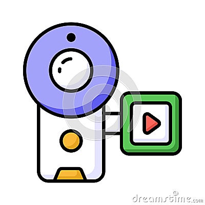 Beautifully designed vector of handycam in trendy style, capture life moments with handycam Vector Illustration