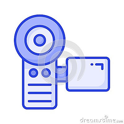 Beautifully designed vector of handycam in trendy style, capture life moments with handycam Vector Illustration